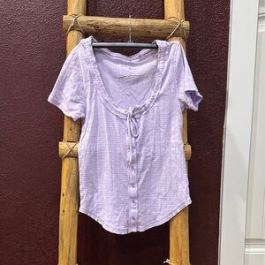 Aerie Light Purple Button-Up Blouse